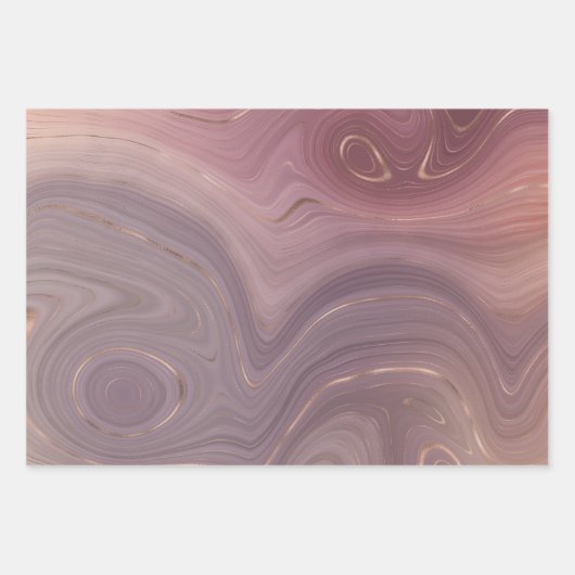 Mauve Strata | Dusty Pink und Rose Gold Agate Geschenkpapier Set (Vorderseite 2)