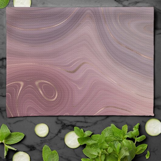Mauve Strata | Dusty Pink und Rose Gold Agate Geschirrtuch