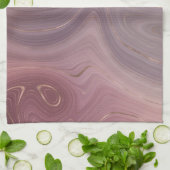 Mauve Strata | Dusty Pink und Rose Gold Agate Geschirrtuch (Gefaltet)