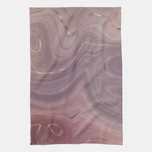 Mauve Strata | Dusty Pink und Rose Gold Agate Geschirrtuch (Vertikal)