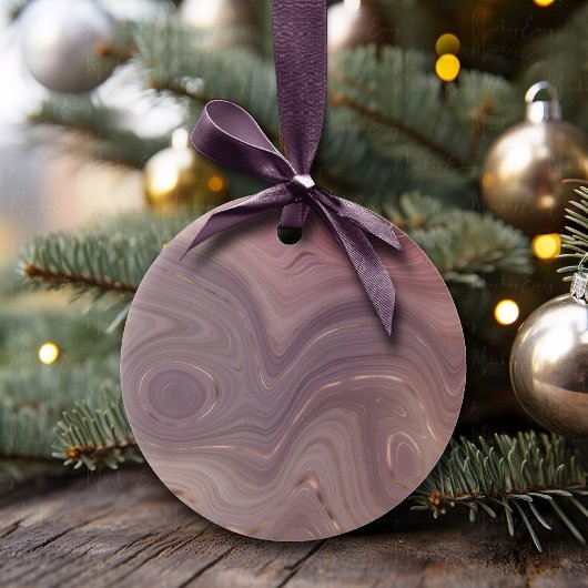 Mauve Strata | Dusty Pink und Rose Gold Agate Keramik Ornament