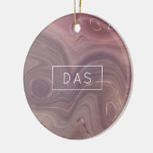 Mauve Strata | Dusty Pink und Rose Gold Agate Keramik Ornament (Links)