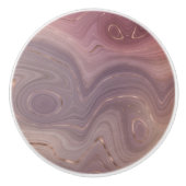 Mauve Strata | Dusty Pink und Rose Gold Agate Keramikknauf (Vorderseite)