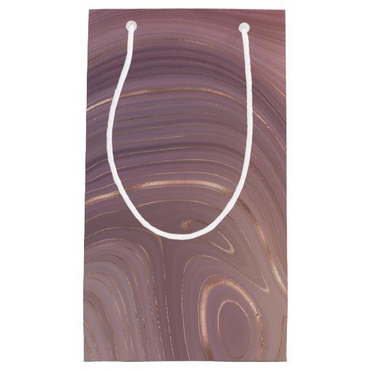 Mauve Strata | Dusty Pink und Rose Gold Agate Kleine Geschenktüte (Vorderseite)