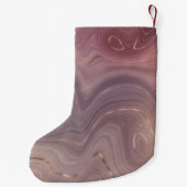 Mauve Strata | Dusty Pink und Rose Gold Agate Kleiner Weihnachtsstrumpf (Rückseite)