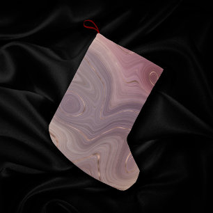 Mauve Strata Dusty Pink und Rose Gold Agate Kleiner Weihnachtsstrumpf