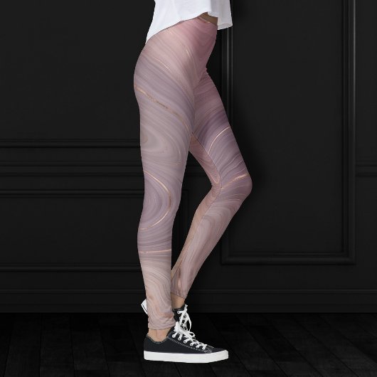 Mauve Strata | Dusty Pink und Rose Gold Agate Leggings