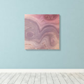 Mauve Strata | Dusty Pink und Rose Gold Agate Leinwanddruck (Insitu (Holzboden))