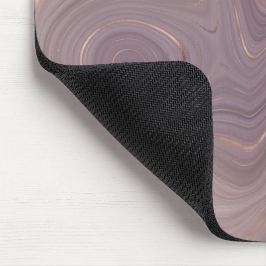 Mauve Strata | Dusty Pink und Rose Gold Agate Mousepad (Ecke)