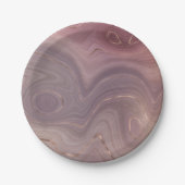 Mauve Strata | Dusty Pink und Rose Gold Agate Pappteller (Vorderseite)