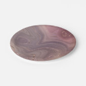 Mauve Strata | Dusty Pink und Rose Gold Agate Pappteller (Schrägansicht)