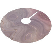 Mauve Strata | Dusty Pink und Rose Gold Agate Polyester Weihnachtsbaumdecke (Schrägansicht)