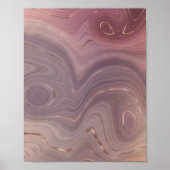 Mauve Strata | Dusty Pink und Rose Gold Agate Poster (Vorne)