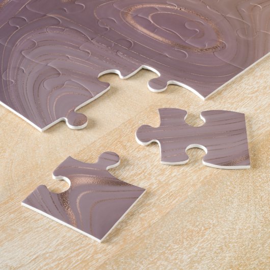 Mauve Strata | Dusty Pink und Rose Gold Agate Puzzle (Seite)