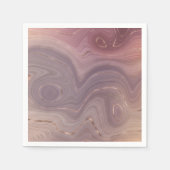 Mauve Strata | Dusty Pink und Rose Gold Agate Serviette (Vorderseite)
