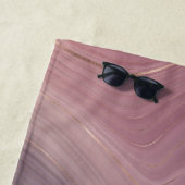 Mauve Strata | Dusty Pink und Rose Gold Agate Strandtuch (Beispiel)