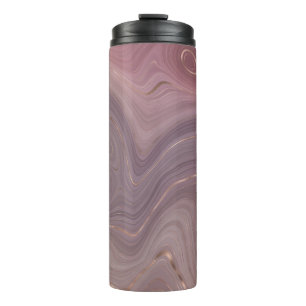 Mauve Strata   Dusty Pink und Rose Gold Agate Thermosbecher