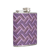 Mauve Streifen diagonales Webmuster Flachmann (Rechts)