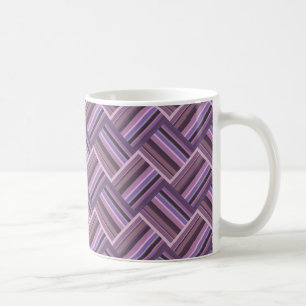 Mauve Streifen diagonales Webmuster Kaffeetasse