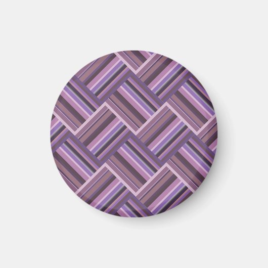 Mauve Streifen diagonales Webmuster Magnet (Vorne)