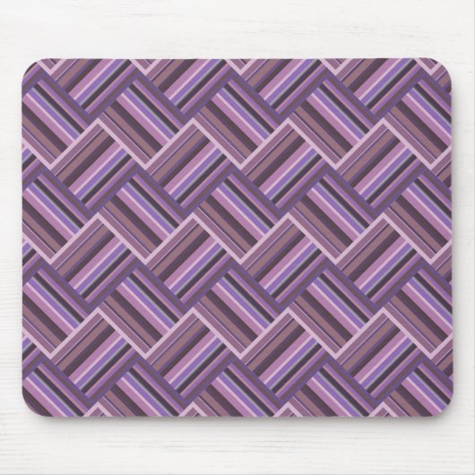 Mauve Streifen diagonales Webmuster Mousepad (Vorne)