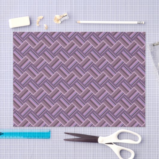 Mauve Streifen diagonales Webmuster Seidenpapier (Handwerk)