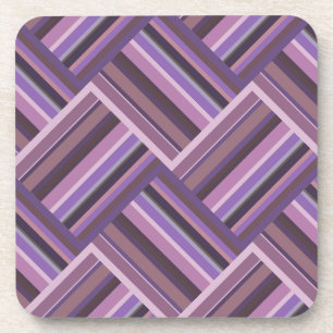 Mauve Streifen diagonales Webmuster Untersetzer