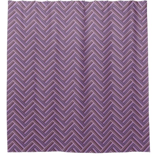 Mauve Streifen-Doppelwebermuster Duschvorhang (Vorderseite)