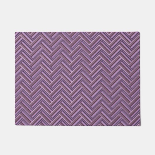 Mauve Streifen-Doppelwebermuster Fußmatte (Vorderseite)