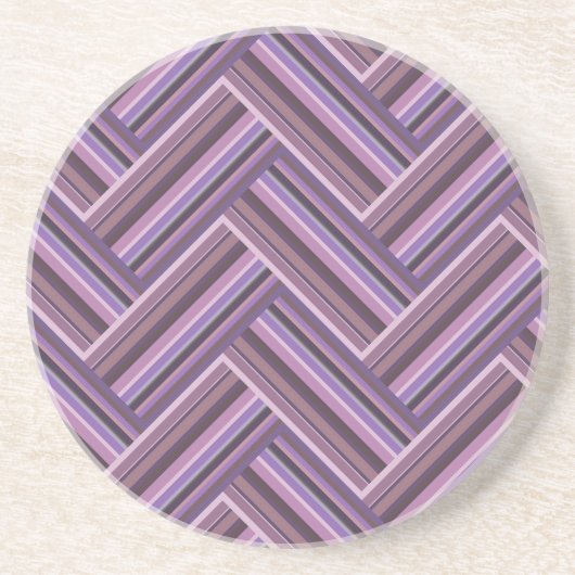 Mauve Streifen-Doppelwebermuster Getränkeuntersetzer (Vorne)