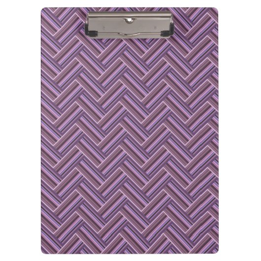 Mauve Streifen-Doppelwebermuster Klemmbrett (Vorderseite)