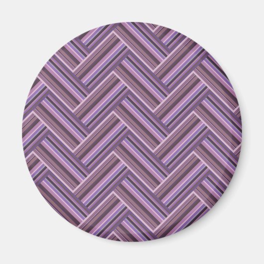 Mauve Streifen-Doppelwebermuster Magnet (Vorne)