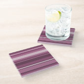 Mauve Streifen Glasuntersetzer (Schrägansicht)