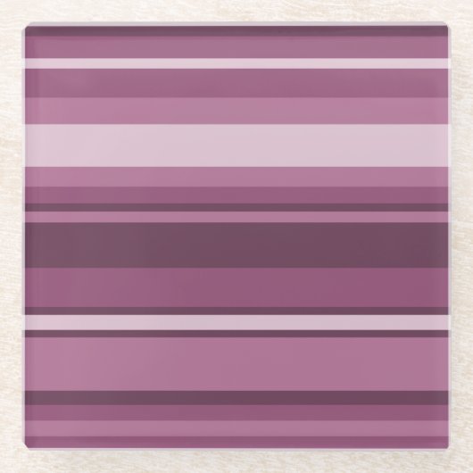 Mauve Streifen Glasuntersetzer (Vorderseite)