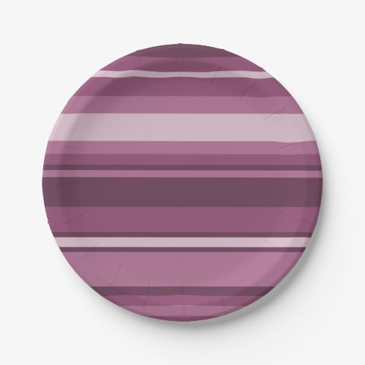 Mauve Streifen Pappteller (Vorderseite)