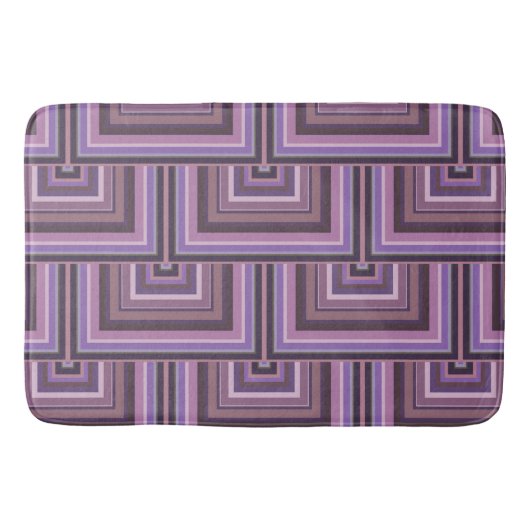 Mauve Streifen quadratische Skala Muster Badematte (Vorderseite)