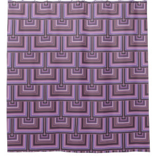 Mauve Streifen quadratische Skala Muster Duschvorhang