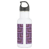 Mauve Streifen quadratische Skala Muster Edelstahlflasche (Rückseite)