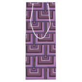 Mauve Streifen quadratische Skala Muster Geschenktüte Für Weinflaschen (Rückseite)