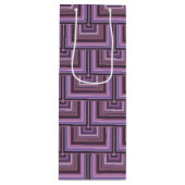 Mauve Streifen quadratische Skala Muster Geschenktüte Für Weinflaschen (Vorderseite)