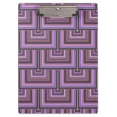 Mauve Streifen quadratische Skala Muster Klemmbrett (Vorderseite)