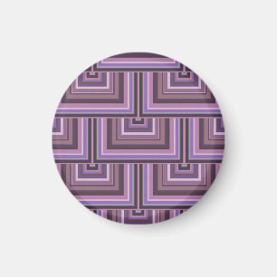 Mauve Streifen quadratische Skala Muster Magnet
