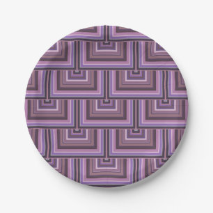 Mauve Streifen quadratische Skala Muster Pappteller