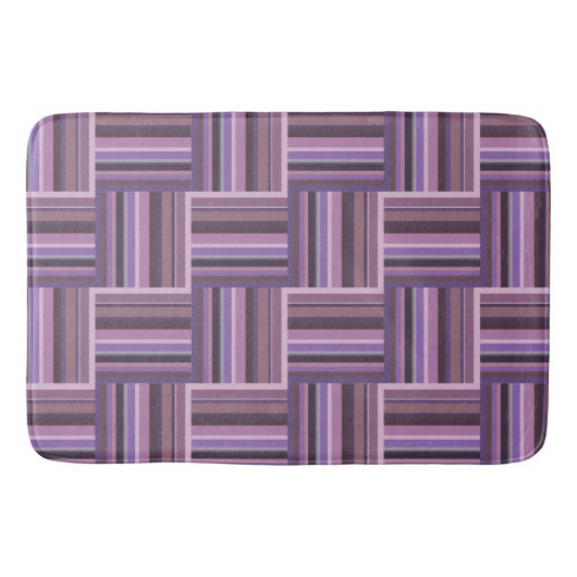 Mauve Streifen Webmuster Badematte (Vorderseite)