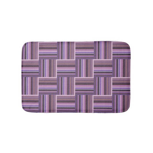 Mauve Streifen Webmuster Badematte (Vorderseite)