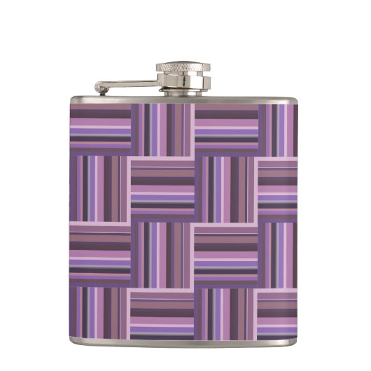 Mauve Streifen Webmuster Flachmann (Vorderseite)