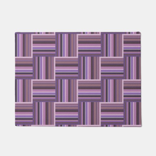 Mauve Streifen Webmuster Fußmatte (Vorderseite)