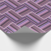 Mauve Streifen Webmuster Geschenkpapier (Ecke)