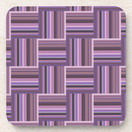 Mauve Streifen Webmuster Getränkeuntersetzer (Vorderseite)