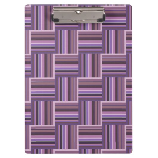 Mauve Streifen Webmuster Klemmbrett (Vorderseite)